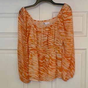 DR2 Orange Zebra Print Blouse